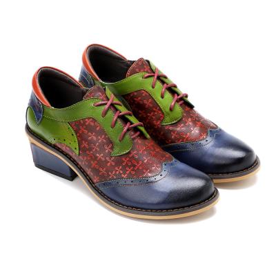 China Handgemaakte Brogue Oxford schoenen Dames Lace Up Dress Schoenen 36-42 maat Te koop