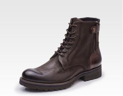 China Tamanho Normal Homem Marrom Botas Chelsea Full Grain Leather High Top Casual à venda