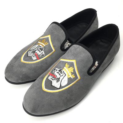 China Durable Comfort Full Grain Leather Loafers , Grey Hand Painted Loafers for sale