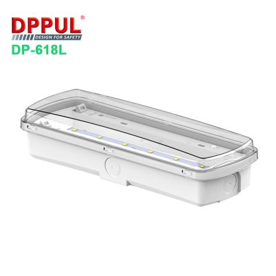 China Emergency Light Dppul Emergency IP65 Lamp Small Rechargeable Plastic Waterproof Bulkhead Emergency Light for sale