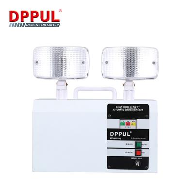 China ODM Design 2 x 1W Professional Rotating Emergency Light Dual Spot Emergency LED Rechargeable Twin Light for sale