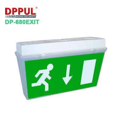 China 2020 Factory Price Opal Polycarbonate Dppul Rechargeable Emergency Exit Sign Light Lamp for sale