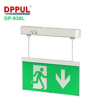 China Replaceable Escape Indication Backlight Indicator Film Suspended Installation Ultrathin Plastic LED Light Emergency Exit Sign for sale