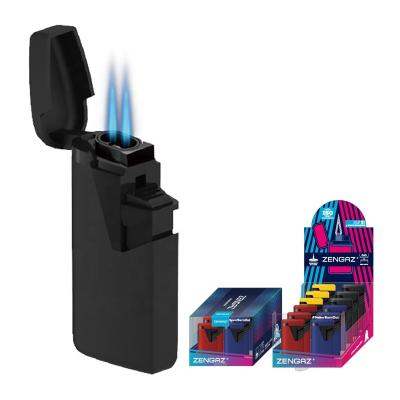 China Regular flame reaches1000-1300â „ ƒ Custom Logo ZENGAZ ZL-9 Dual Flame Jet Cigar Torch Cigar Gas Lighter Refillable Butan Windproof Torch Custom Logo for sale