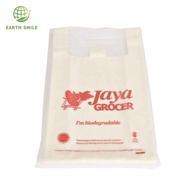 China BIODEGRADABLE Green Plastic Compostable T-shirt Shopping Bag Biodegradable Plastic Bags for sale