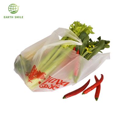 China Biodegradable Handled PLA Cornstarch Shopping Bag Food Packaging Bag For Supermarket for sale