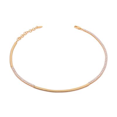 China High Quality New Arrival 18k Gold Plated Necklace Zircon Necklace Trendy Ins Hip Hop Chain Necklace For Women for sale