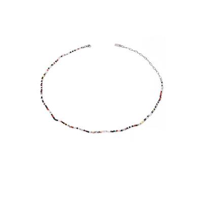 China 2022 New Arrival High Quality Titanium Steel Natural Stone Necklace America Trendy Colorful Beaded Necklace For Women for sale