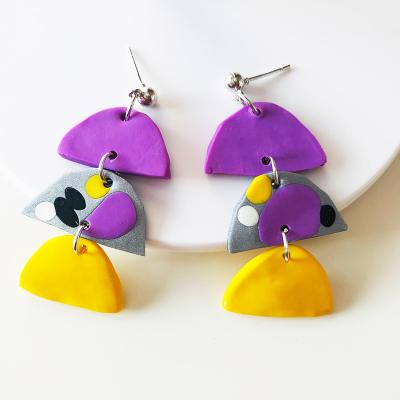 China BOHEMIA Fashion Jewelry Acrylic Clay Resin Earrings Geometric Korean Drop Earrings Resin Drop Earrings for sale