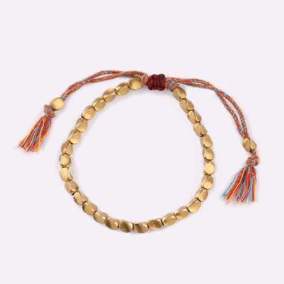 China Fashionable Bead Braided Bracelet Copper Bracelet Creative Adjustable Tassel Bracelet for sale