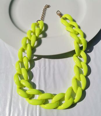 China FASHIONABLE Fluorescent Acrylic Necklace Summer All-match Trend Necklace Clavicle Chain Neon Necklace for sale