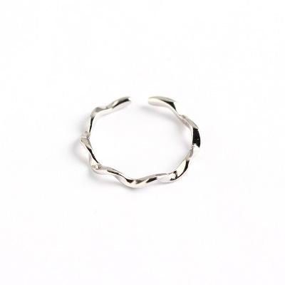 China Vintage S925 Sterling Silver Sliver Tone Wavy Ring for sale