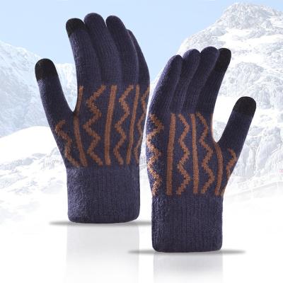 China Fashion Manufacturers Winter Touch Screen Knitted Gloves Men's Thickened Warm Outdoor Gloves for sale