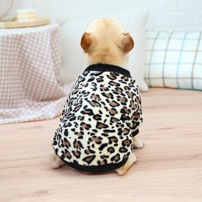 China Stocked Christmas Day Teddy Pet Cat Leopard Print Custom Design Dog Clothes for sale