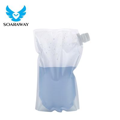 China Shock Resistance Clear Stand Up Juice Wine Milk Plastic Drinking Spout Pouch for sale