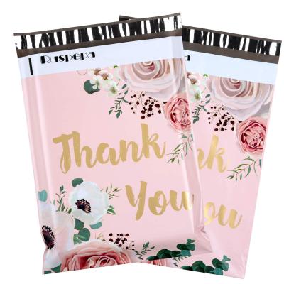 China 100% compostable mailer poly mailing bags thank you notes heavy duty self seal mailing envelopes surrounded by flowers for sale