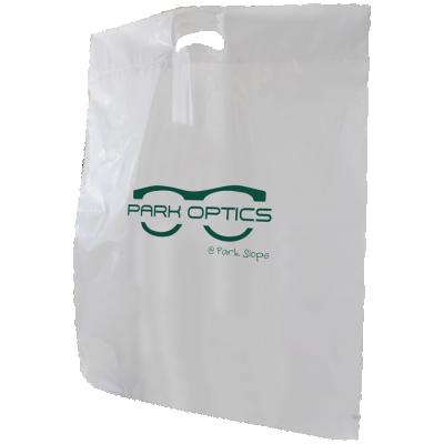 China Disposable Custom Recyclable Extra Large Die Cut Plastic Patch Handle Shopping Bag For Clothes Packaging for sale