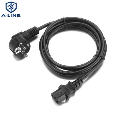 China Outdoor European Market Hot Sale 16A 250V 3 Pins Home Appliance Schuko Plug 1.2 Meter Power Cord Computer AC for sale