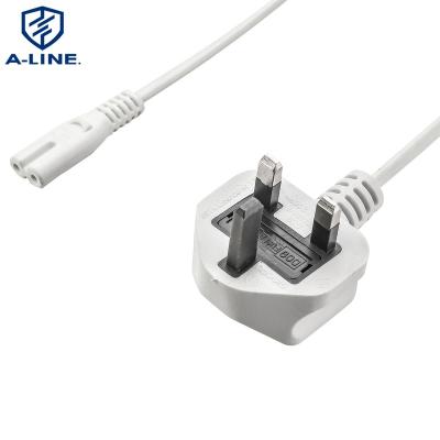 China Home Appliance or Outdoor 3 Pin UK Ground IEC C7 Figure 8 Power Cable Plug and Cord Leads 1.2meters for Samsung LG Sony PS4 Computer Printer for sale