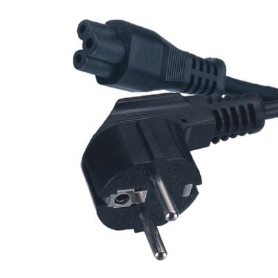 China Home Appliance Or Outdoor Schuko Plug European Standard 1.8 Pins 3 Meters And IEC C5 Connector AC Power Cord For Laptop Notebook for sale