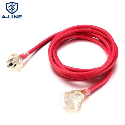 China Home Appliance SAA Approved Australian Extension Power Cord With 3 Pin Transparent Color Plug for sale