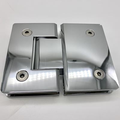 China Bathroom Shower Door Hinge Square Bevel 180 Degree Bathroom Clip Stainless Steel Door Glass Glass Flange for sale