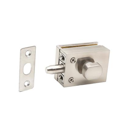 China Entry Door Glass Hardware Fitting Keyless Sliding Clamp Lock Precision Zinc Alloy Glass Casting Door Locks for sale