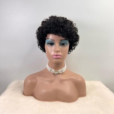 China Wholesale Inventory Super Wave Cheap Pixie Cuts Straight Machine Made Hair Wigs For Black Woman for sale