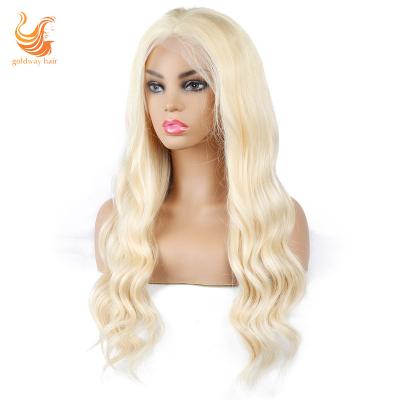 China 613 Blonde Virgin Hair 360 HD Lace Headband Soft Thick Straight Barely Shedding Barely Shedding Top Quality Raw Wigs for sale