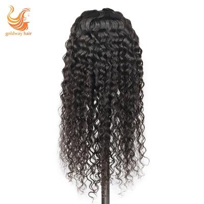 China New Arrival Real Virgin Remy Water Deep Wave 13x4 Barely Shedding Thick Smooth Soft Human Hair Lace Front Human Hair Wigs for sale