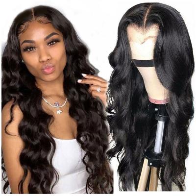 China Long Body Wave 30 Length 32 Raw Lace Front Wig For Black Women Free Lace Wig Samples Brazilian Raw Cuticle Aligned Hair Lace Closure Wig for sale