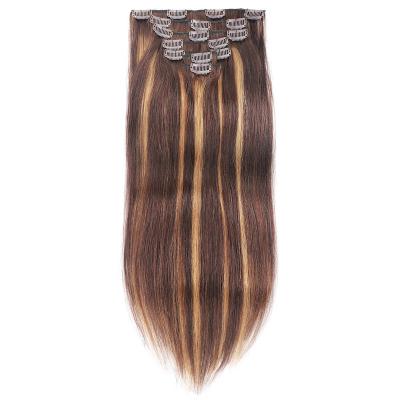 China Best Selling Silky Straight Wave Clip In Hair 100%, Straight Hair Weave, Hair Extensions Clip In Hair Extensions Double Weft for sale