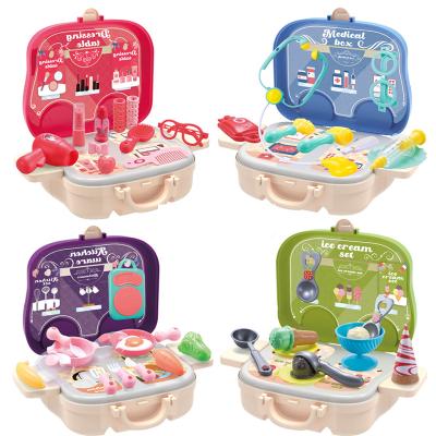 China Mini Happy Kitchen Set Toys Boys and Girls Tableware Boys and Girls Ice Cream Table of Action Kids Training Ability Backpack for sale