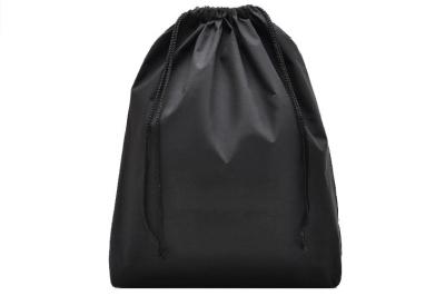 China Durable Folding Black Nylon Drawstring Shoe Bags For Retail Silkscreen for sale