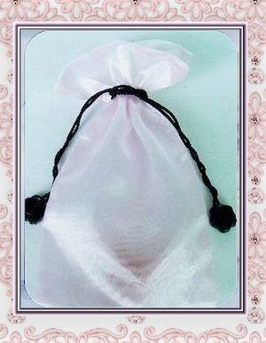 China White Organza Drawstring Pouch With Stamp Printing Water Resistant for sale