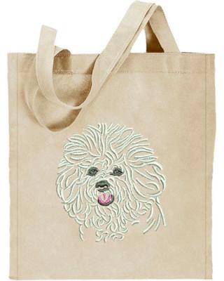 China Personalized White Cotton Embroidered Tote Bags Printing Dog For Women for sale