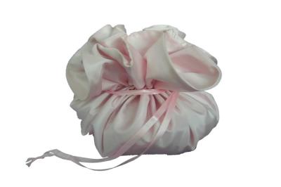 China Pretty Style Satin Drawstring Gift Pouches For Wedding Favor , Round Base for sale