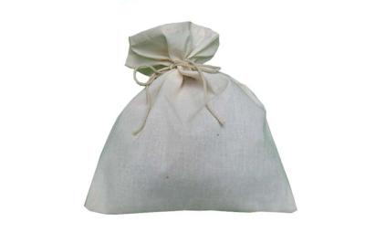 China Eco Friendly Cotton Drawstring Bags , White Food Packaging Bag for sale