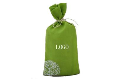 China Green Reusable Canvas Drawstring Bag With Logo / Supermarket for sale