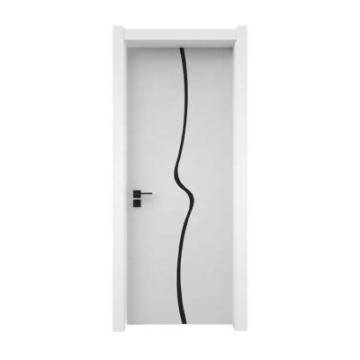 China Sound Insulation White Wooden Flush Open Door For Interior Room for sale