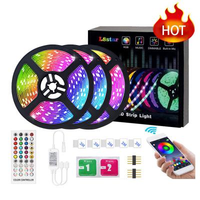 China Hotel RGB LED Strip Light Set with Controller Power Supply APP Control SMD 5050 LED String for DIY Decoration Lighting for sale