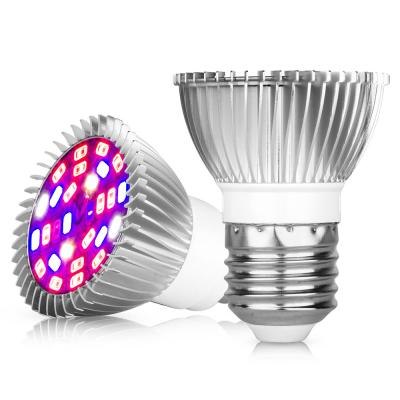 China Seed Starting Aluminum Shell Plant Grow Bulb E27 E14 LED Light For Plants Flower Seed Growing 18W 28W AC85~265V Red Blue Full Spectrum Lamp for sale