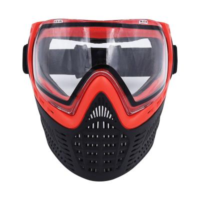 China Double Color Full Color ABS Paintball Face Mask Rubber Soft ABS And PE Paintball With High Strength Thermal Lenses for sale