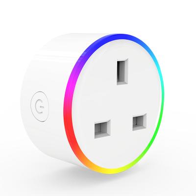 China UK Residential/Multipurpose Smart Home Plug Wifi Radio With LED Light RGB Mini WiFi Smart Plug Works With Alexa Google Home for sale