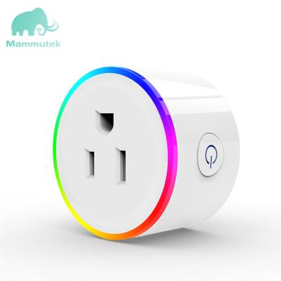 China US USA RGB Smart Home Plug Wifi Residential/Multipurpose Radio With LED Light Mini WiFi Smart Plug Works With Alexa Google Home Tuya 2020 for sale