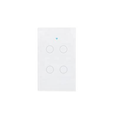 China Residential Life 4 Band Touch Wall Switch Smart Wifi USA US Switch Works with Alexa, Google Home for sale