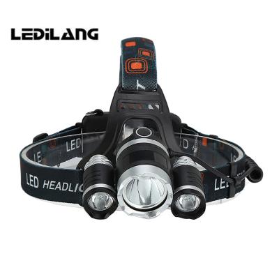 China Waterproof Zoomable Headlamp Led Light Headlight 3x cree head light for sale