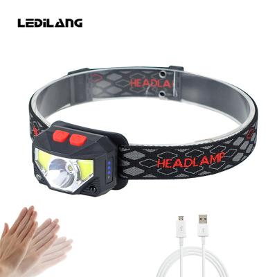 China Mini Head Lamp Camping Outdoor Lighting Cob Led Headlight Induction Headlight Touch Light Head for sale