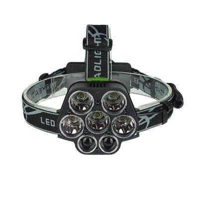 China Camping Multifunction Rechargeable Head Lamp 7LED Outdoor Waterproof Camping Flashlight T6 Headlight for sale