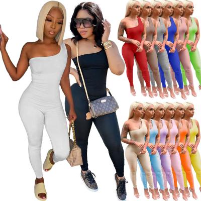 China Viable Summer Sleeveless One Piece Jumpsuit Hollow Out Jumpsuit Women Solid Color Rompers Womens Overalls for sale